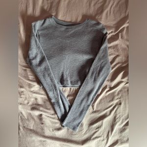 Wild Fable Gray Cropped Long Sleeve Size: S